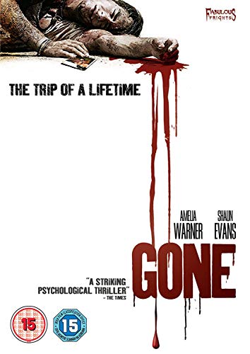 DVD cover for "Gone" featuring a distressed woman and blood-like imagery.