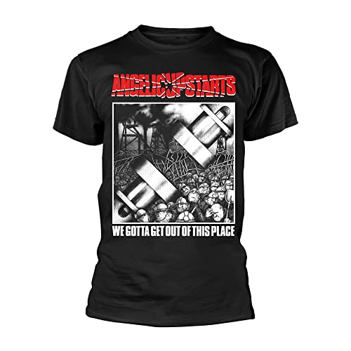 Angelic Upstarts T Shirt We Gotta Get Out of This Place Official Mens Black Small