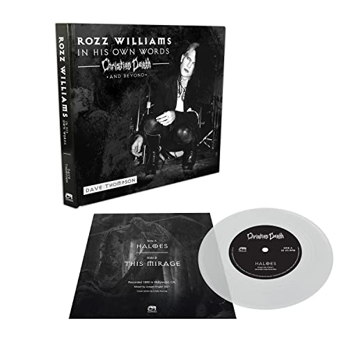 Book and clear vinyl record featuring Rozz Williams of Christian Death.