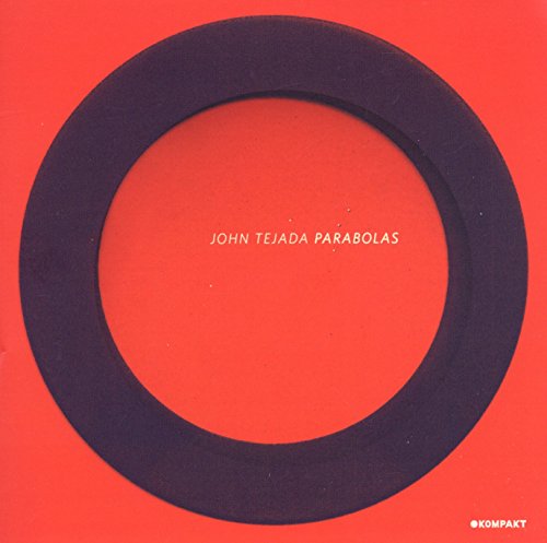 Red album cover with a large dark ring and text: "John Tejada Parabolas".