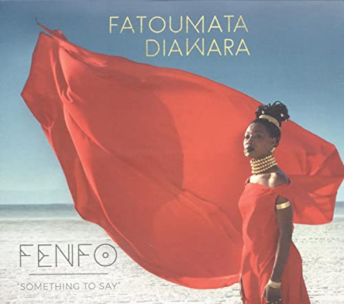 Album cover for Fatoumata Diawara’s “Fenfo,” featuring a woman in red.