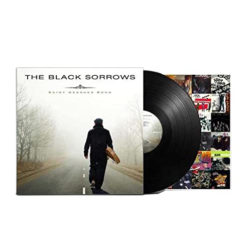 Black Sorrows "Saint Georges Road" vinyl record with cover art of a lone figure.