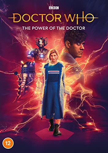 DVD cover featuring the Thirteenth Doctor, The Master, a Cyberman, and a Dalek.