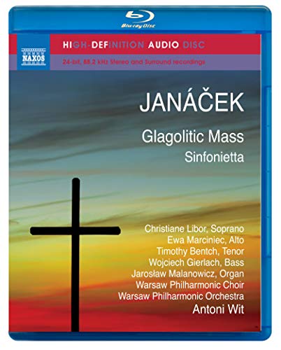 Blu-ray cover for Janáček's Glagolitic Mass with a black cross image.