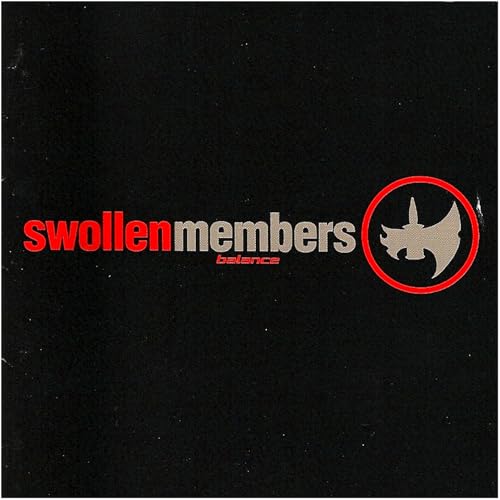Swollen Members "Balance" CD cover: black background, red text, fist logo.