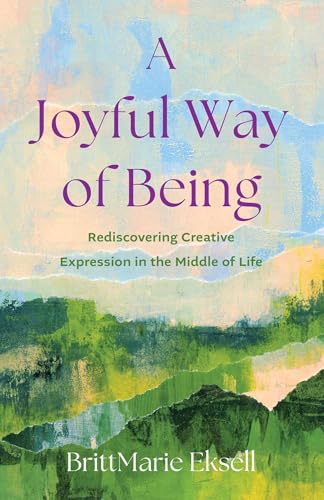 Book cover with purple title text over an abstract painted landscape.