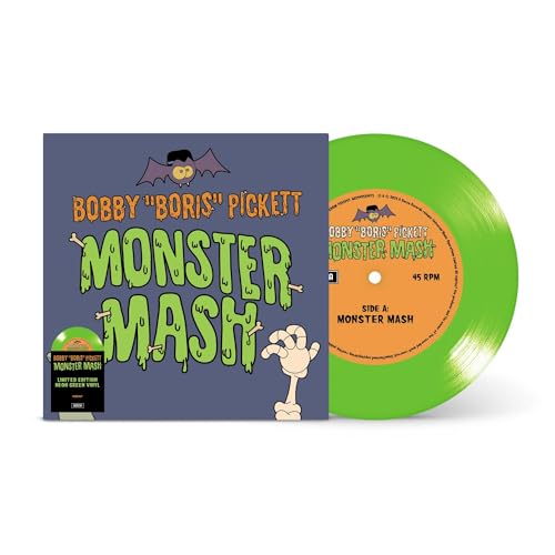 Monster Mash" vinyl record by Bobby "Boris" Pickett, with green disc.