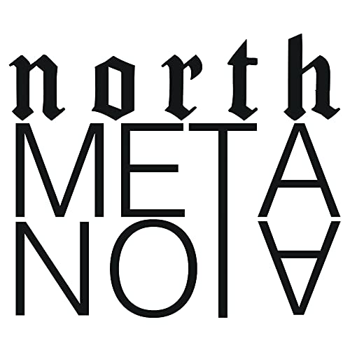 Black and white album cover with bold, geometric text: "north METANOIA".