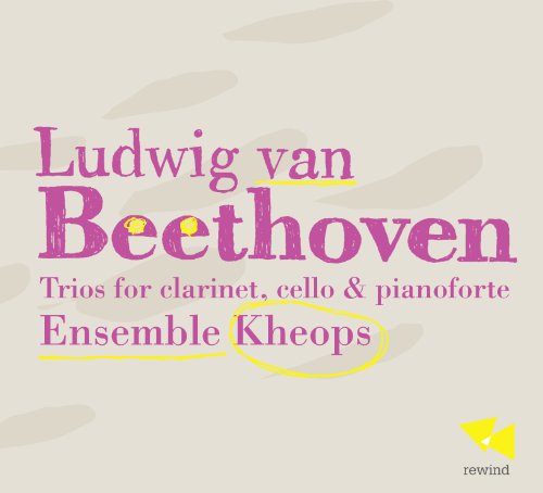 CD cover for Beethoven trios performed by Ensemble Kheops, purple text.