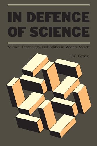 Book cover: "In Defence of Science" with abstract geometric design.