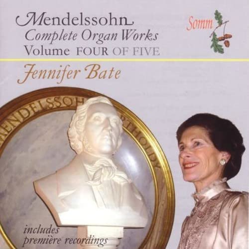 CD cover featuring a portrait of Mendelssohn and Jennifer Bate.