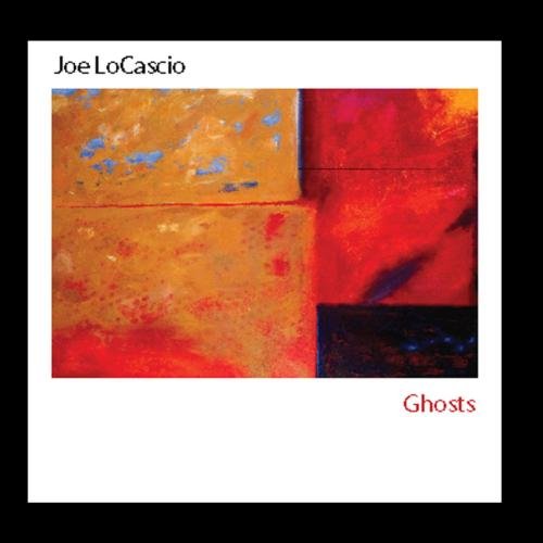 CD cover for “Ghosts” featuring abstract red and gold painted blocks.