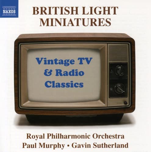 Vintage television with text on screen, CD cover art.
