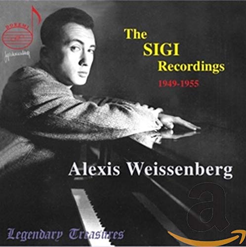 CD cover featuring black and white portrait of pianist Alexis Weissenberg.