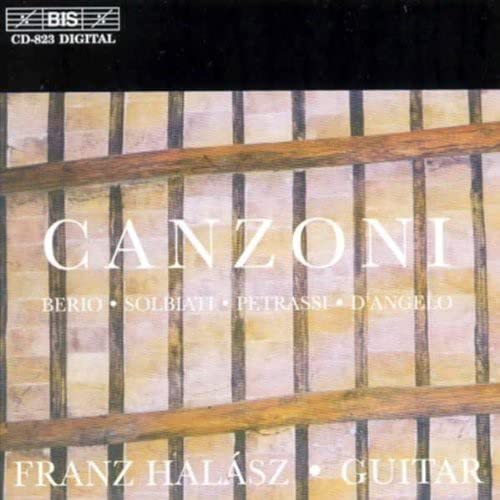 CD cover for Franz Halász's "Canzoni" featuring guitar music.