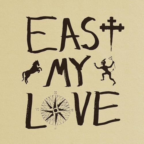 Album cover with black text, horse, devil, and compass rose design.
