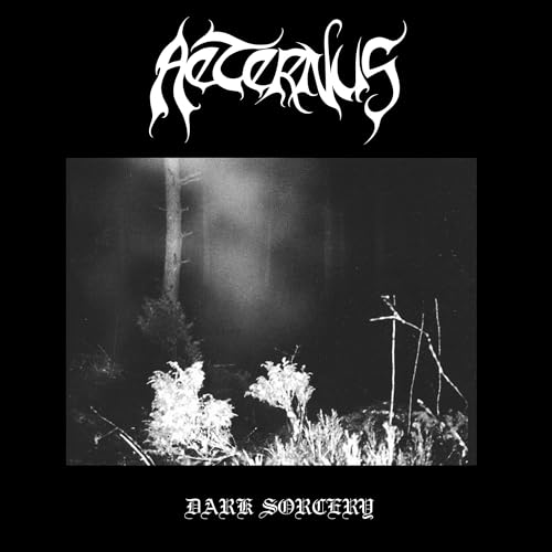 Black and white album cover with band name, forest, and title text.