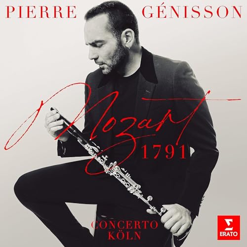 CD cover: Pierre Génisson with a clarinet, text “Mozart 1791”.