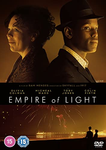 DVD cover for “Empire of Light” featuring Olivia Colman and Micheal Ward.