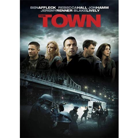 The Town" DVD cover featuring Ben Affleck and a group amidst a city.