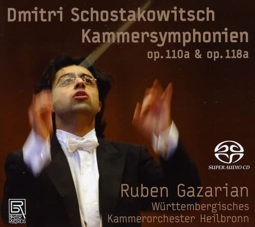 CD cover featuring conductor Ruben Gazarian and text: Shostakovich Chamber Symphonies.