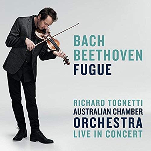 CD cover featuring a violinist and text: "Bach Beethoven Fugue".