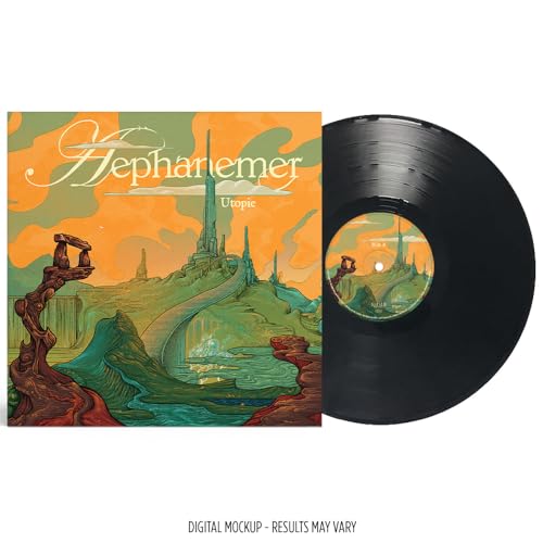 Aephanemer "Utopie" vinyl record with fantasy landscape album art.