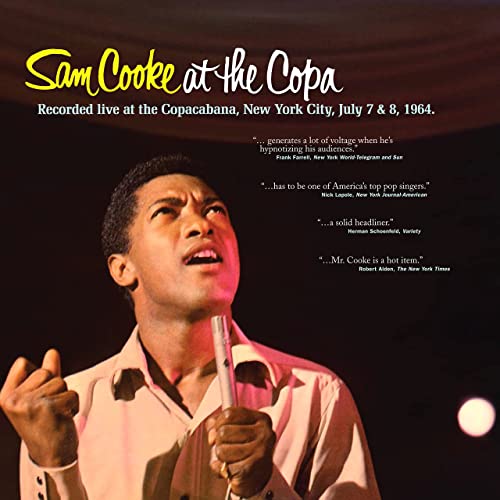 Sam Cooke album cover: portrait of Cooke singing into a microphone.
