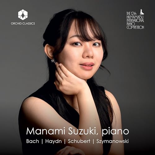 Portrait of pianist Manami Suzuki, album cover for "Piano Works" CD.