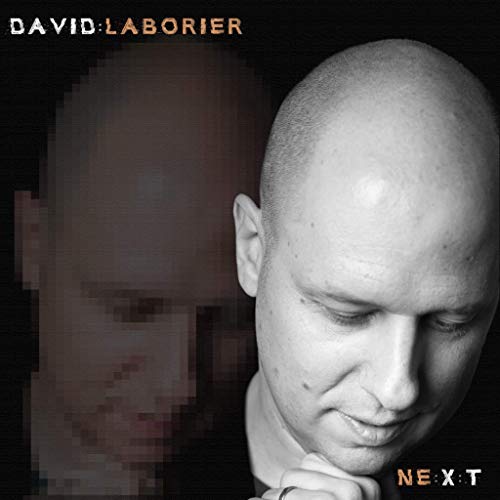CD cover featuring a grayscale portrait of David Laborier, titled "Ne:X:T".