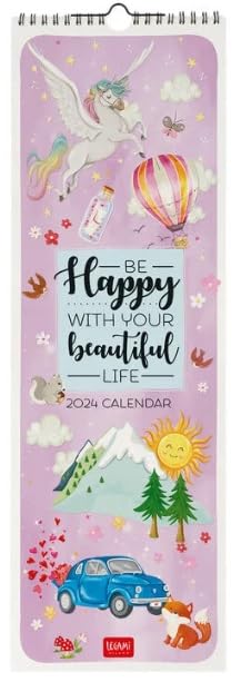 Legami - Wall Calendar 2024, 12 Months and Annual Planner 2025, Space for Notes and Notes, Number of the Week, Zodiac Signs and International Holidays, Single Cellophaning, 16x49cm