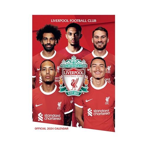 Liverpool FC 2024 Calendar, Month To View A3 Wall Calendar, Official Product