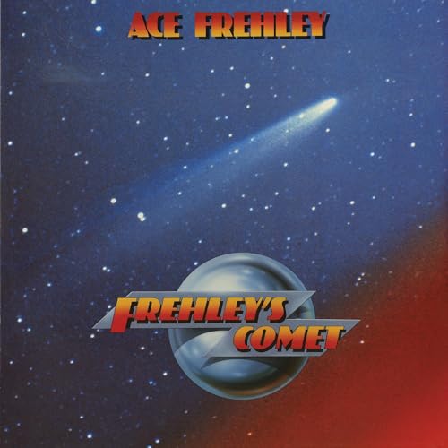 Album cover for Ace Frehley’s “Frehley’s Comet” with a comet and planet.
