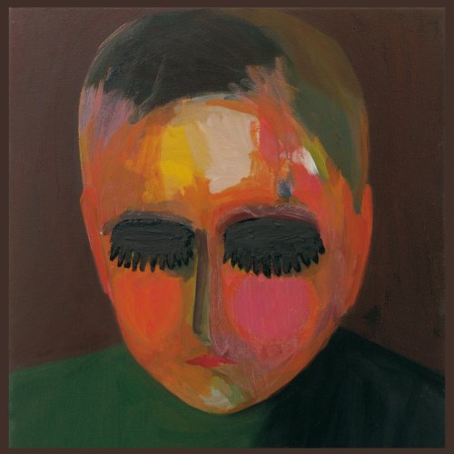 Abstract portrait of a person with closed eyes, painted in bright colors.