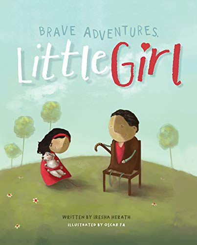 Book cover: girl with dog, elderly man, illustrated landscape.