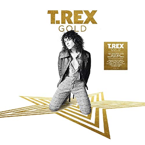 T.Rex Gold vinyl album cover featuring Marc Bolan in black and white.