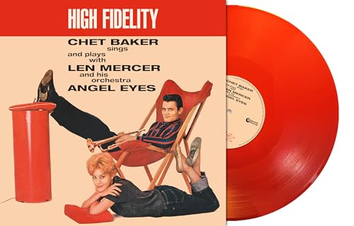 Red vinyl record of “Angel Eyes” featuring Chet Baker and Len Mercer.