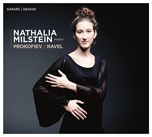 CD cover featuring pianist Nathalia Milstein in a black dress.