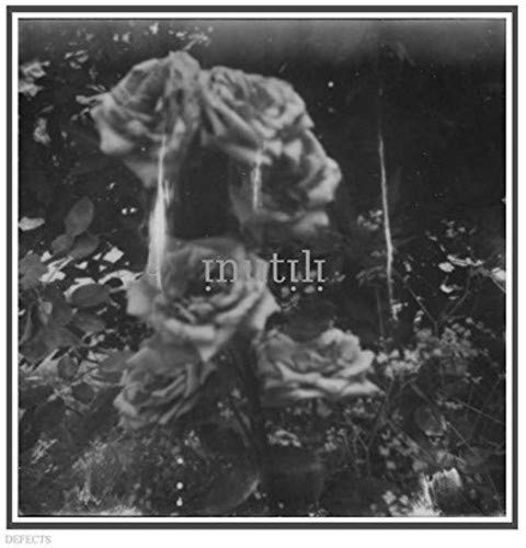 Black and white album cover with wilted roses and text "inutili".