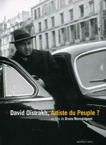Black and white portrait of violinist David Oistrakh with a car.