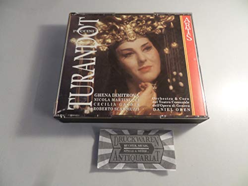 CD case for Puccini’s *Turandot* opera, featuring a woman in ornate headdress.
