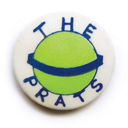 Round "The Prats" button with a tennis ball design.