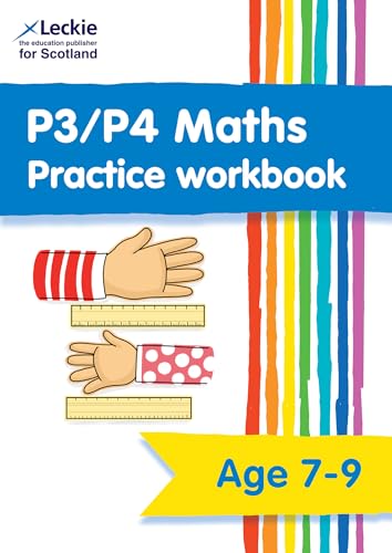 P3/P4 Maths Practice Workbook cover with hands measuring objects.