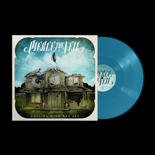 Pierce The Veil Collide With The Sky vinyl album cover and blue vinyl record.