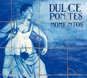 CD cover: Dulce Pontes portrait in blue and white tile style.