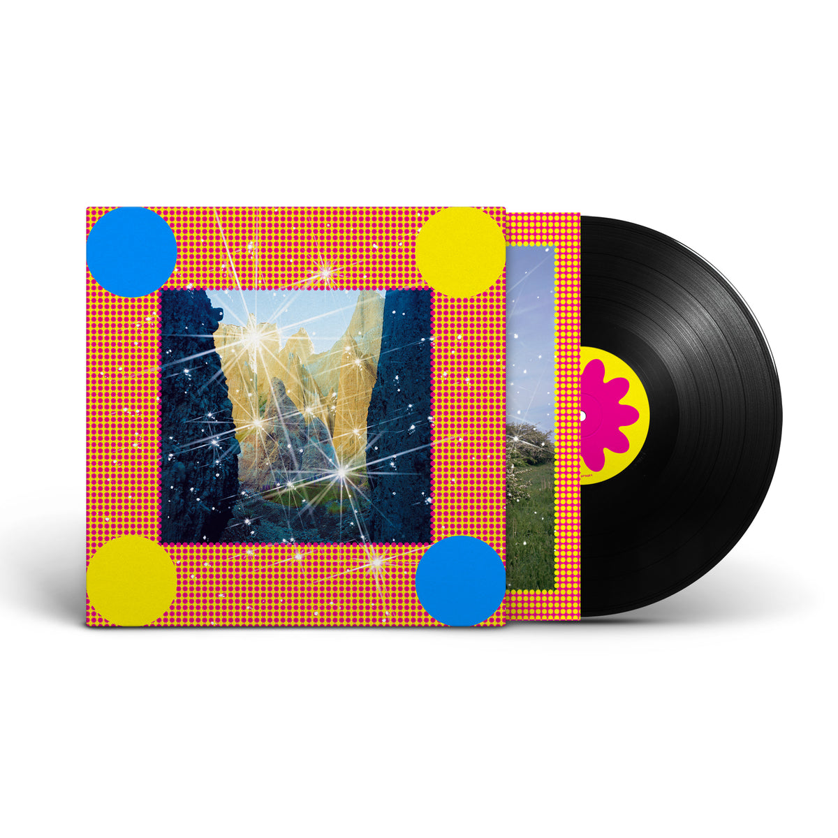 Caribou “Honey” vinyl record with colorful, geometric album art.