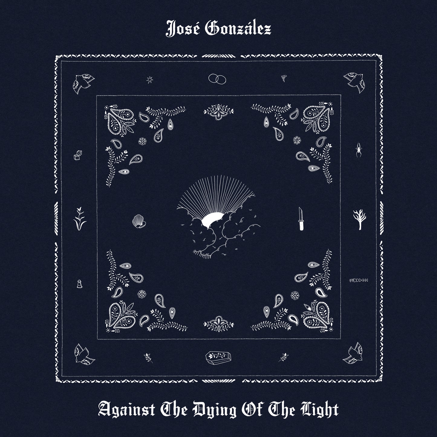 José González album cover: ornate, dark blue paisley-style design.