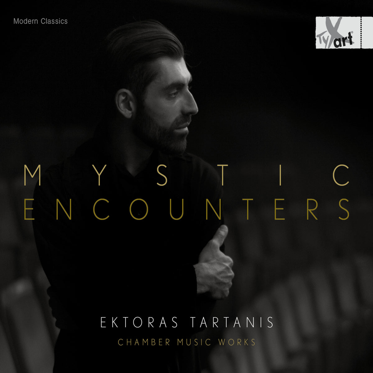 Black and white CD cover featuring a portrait of Ektoras Tartanis.