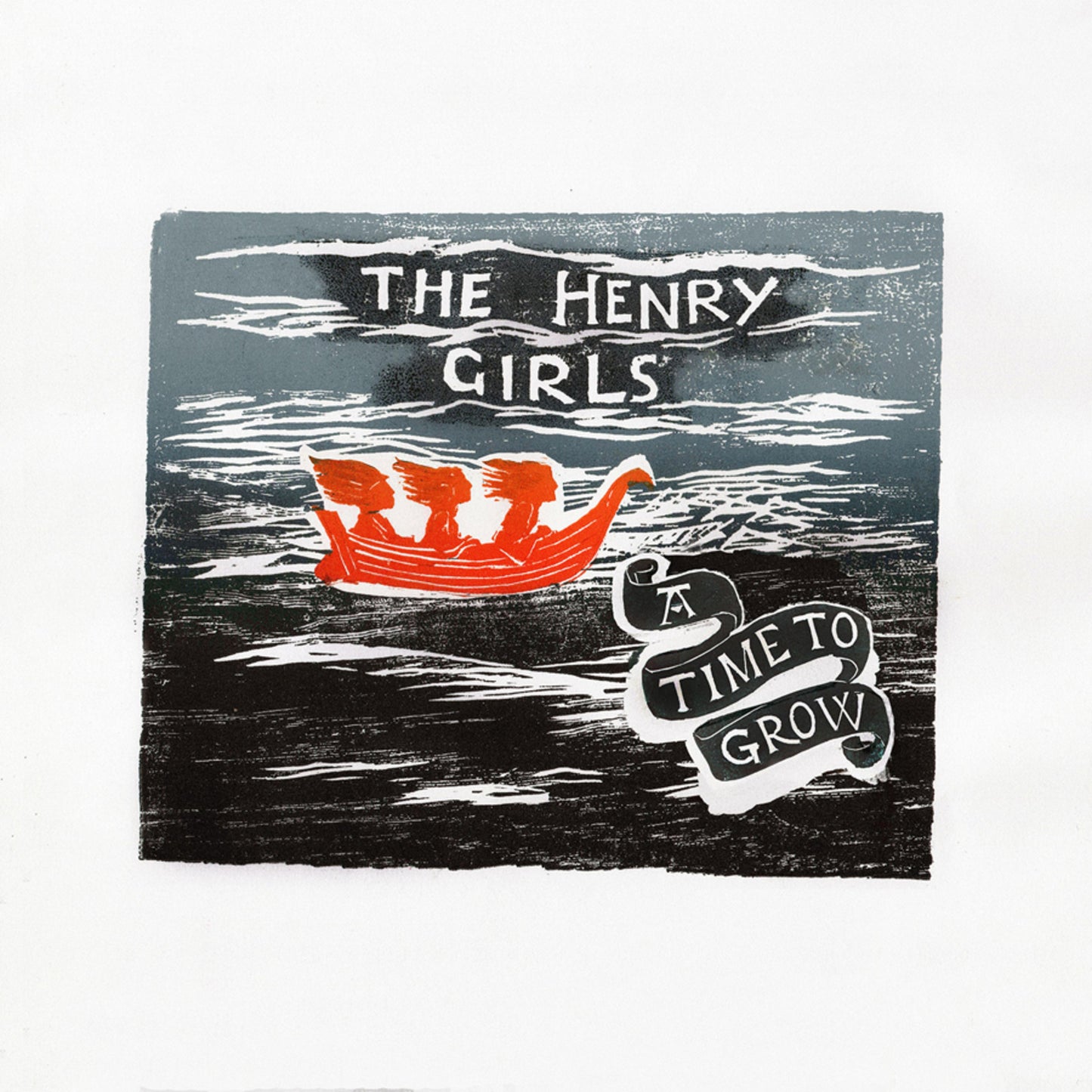 CD cover for The Henry Girls’ “A Time To Grow” with boat illustration.