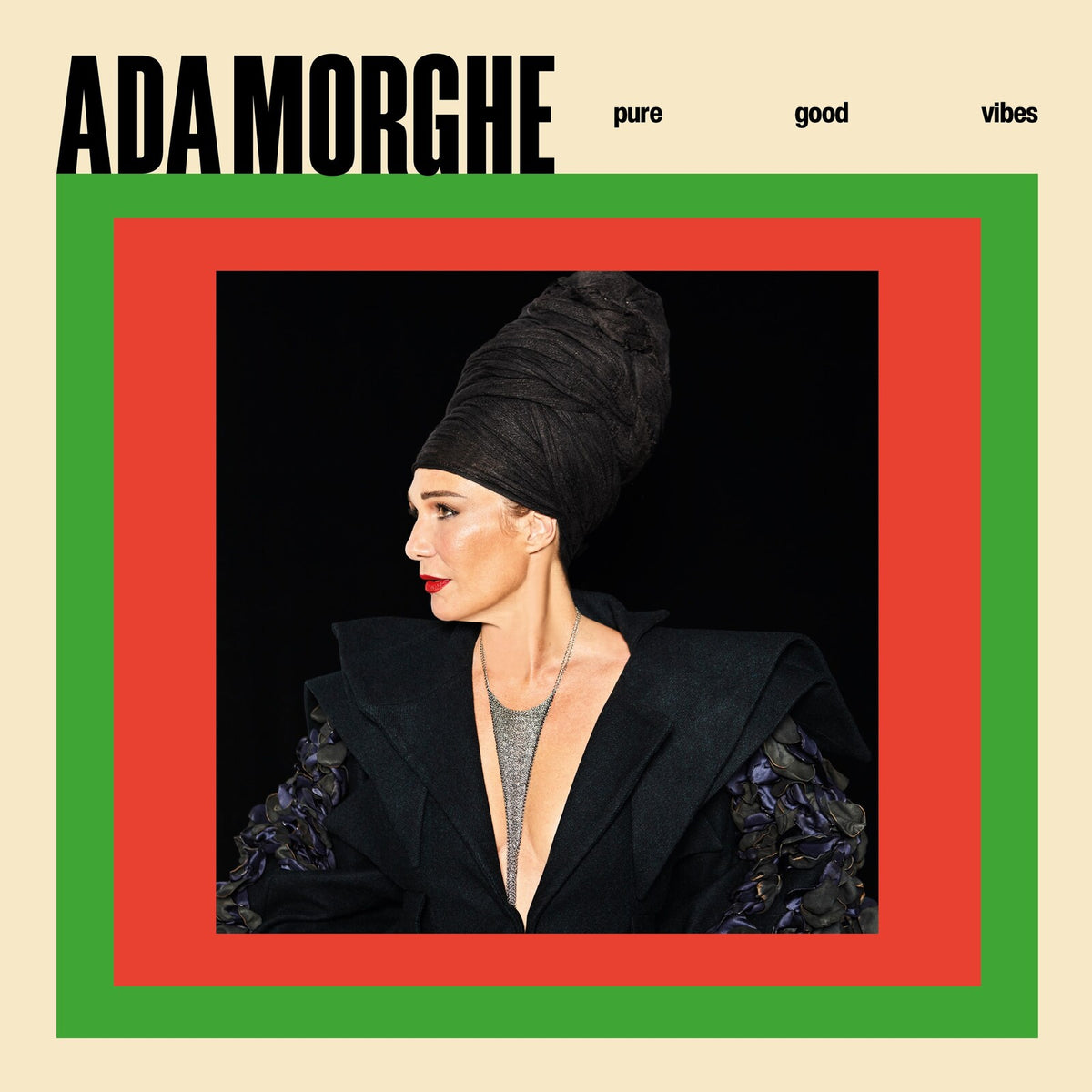 CD cover featuring Ada Morghe in a black headwrap and jacket.
